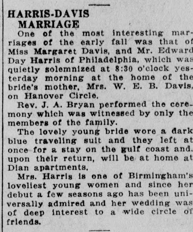 Margaret Davis-Edward Day Harris